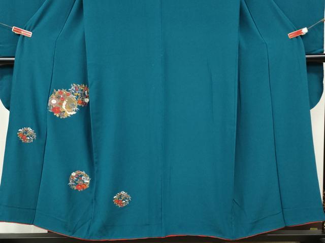 平和屋着物●豪華振袖 総刺繍 花蝶丸文 正絹 逸品 CABL8481ut