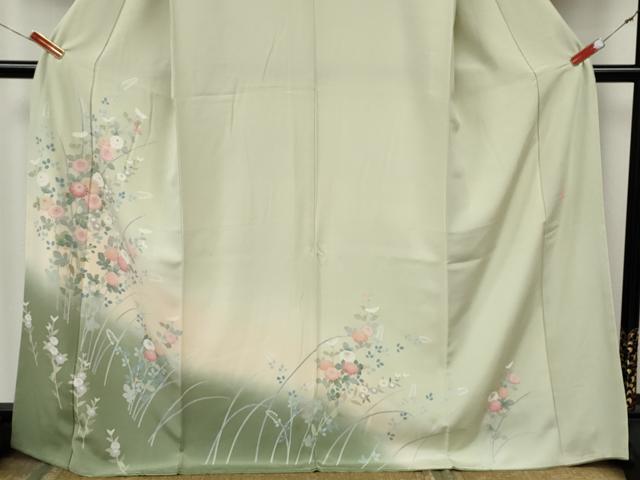 平和屋着物●訪問着 友禅 作家物 枝花文 暈し染め 正絹 逸品 CABL8486ut