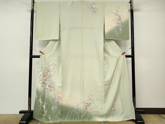 平和屋着物●訪問着 友禅 作家物 枝花文 暈し染め 正絹 逸品 CABL8486ut
