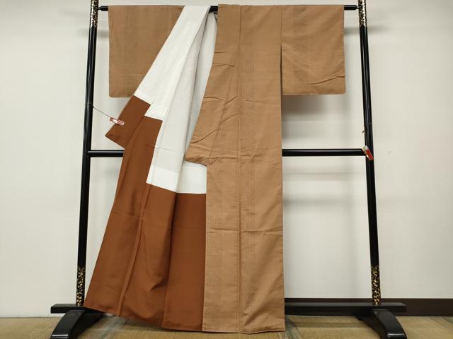 平和屋着物●結城紬 80亀甲 吉祥間道 飛び亀甲柄 正絹 逸品 CABL8490ut