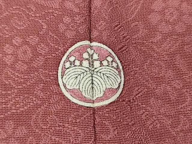 平和屋着物●上質な色無地 飛鳥花地紋 長春色 正絹 逸品 CABL8493ut