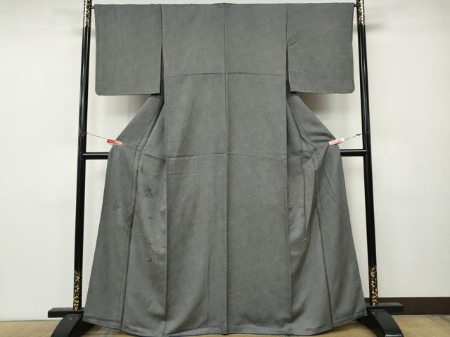 平和屋着物●江戸小紋 色留訪問着 鮫小紋柄 流水花地紋 黒地 正絹 逸品 CABL8499ut