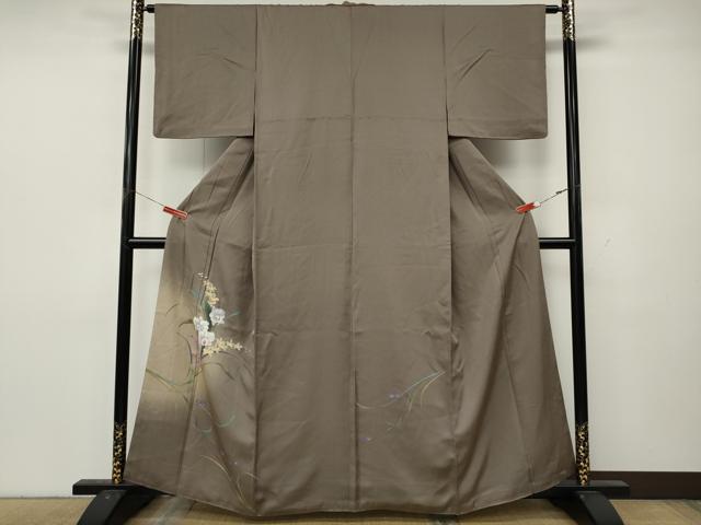平和屋着物●訪問着 手描き 草花文 暈し染め 正絹 逸品 CABL8500ut