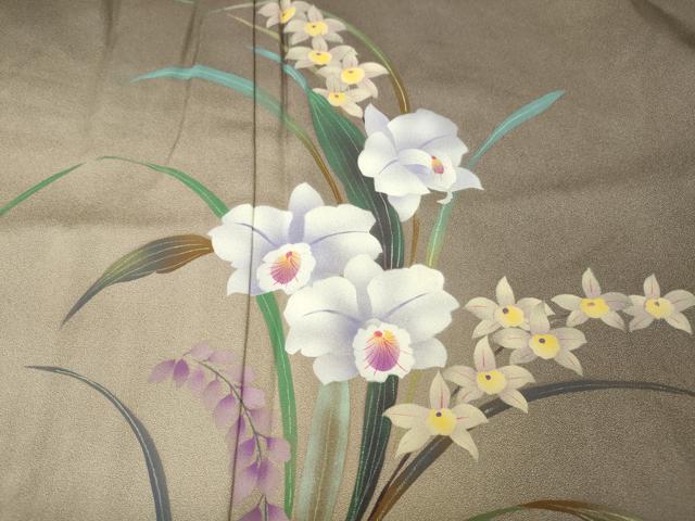 平和屋着物●訪問着 手描き 草花文 暈し染め 正絹 逸品 CABL8500ut