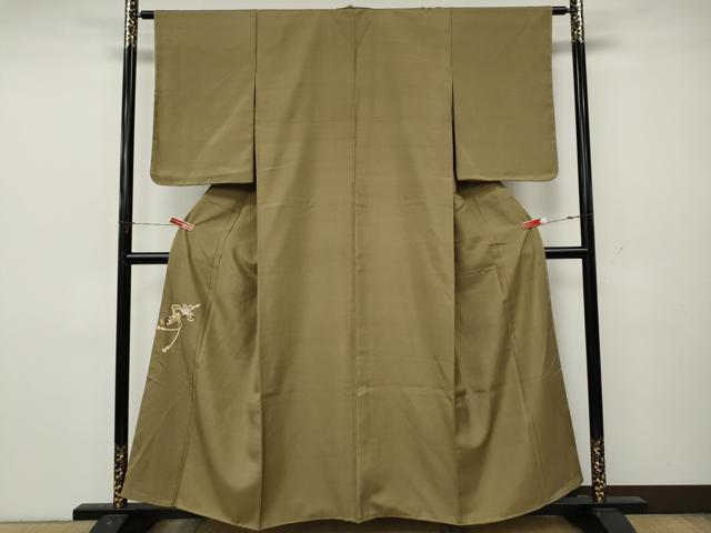 平和屋着物●色留訪問着 紬地 蓑虫 横笛 正絹 逸品 CABL8501ut