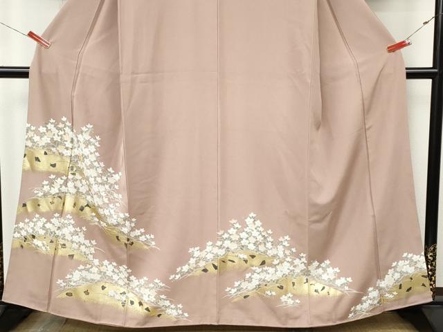 平和屋着物●色留訪問着 刺繍 草花文 金彩 正絹 逸品 CABL8508ut