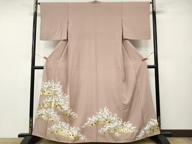 平和屋着物●色留訪問着 刺繍 草花文 金彩 正絹 逸品 CABL8508ut