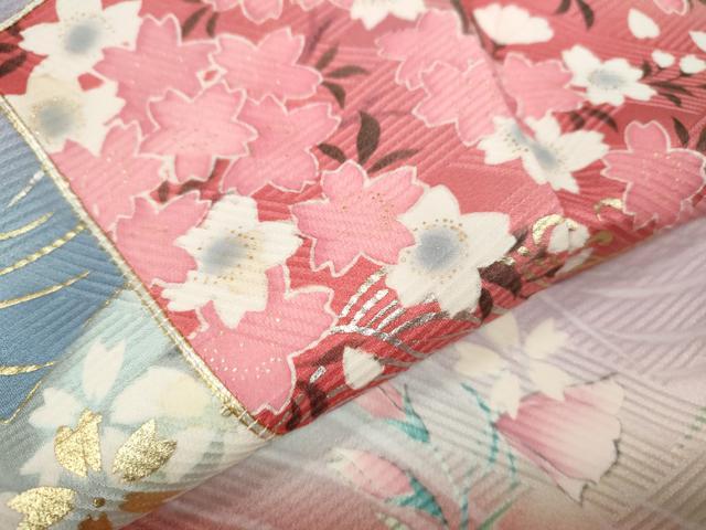 平和屋着物●大正の浮世絵師 竹久夢二 夢二ロマン 振袖 地紙糸巻き花文 暈し染め 金彩 正絹 逸品 CABL8513ut