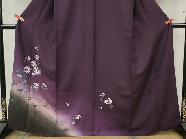 平和屋着物●訪問着 手描き 刺繍 草花文 暈し染め やまと誂製 正絹 逸品 CABL8527ut