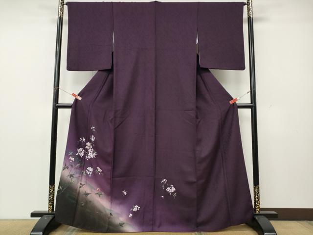 平和屋着物●訪問着 手描き 刺繍 草花文 暈し染め やまと誂製 正絹 逸品 CABL8527ut