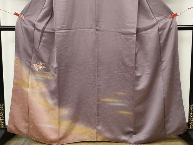 平和屋着物●訪問着 総刺繍 駒刺繍 花筏 暈し染め 金銀彩 正絹 逸品 CABL8529ut