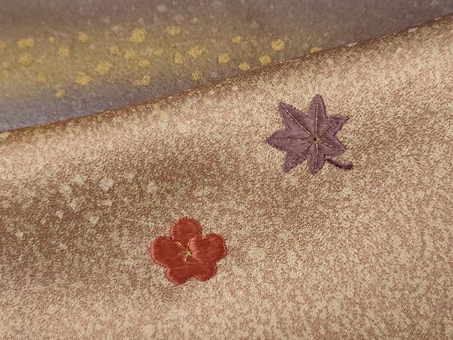 平和屋着物●訪問着 総刺繍 駒刺繍 花筏 暈し染め 金銀彩 正絹 逸品 CABL8529ut
