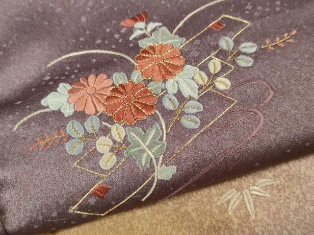 平和屋着物●訪問着 総刺繍 駒刺繍 花筏 暈し染め 金銀彩 正絹 逸品 CABL8529ut
