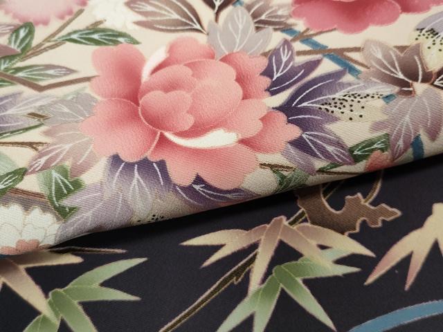 平和屋着物●豪華黒留袖 作家物 草花文 正絹 逸品 CABL8533ut