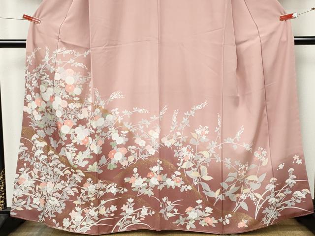 平和屋着物●訪問着 枝花文 暈し染め 金彩 鈴乃屋扱い 正絹 逸品 未使用 CABL8534ut