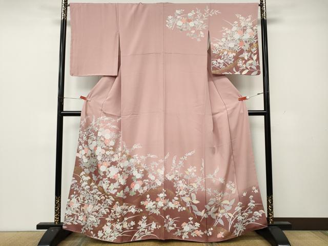 平和屋着物●訪問着 枝花文 暈し染め 金彩 鈴乃屋扱い 正絹 逸品 未使用 CABL8534ut