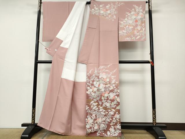 平和屋着物●訪問着 枝花文 暈し染め 金彩 鈴乃屋扱い 正絹 逸品 未使用 CABL8534ut