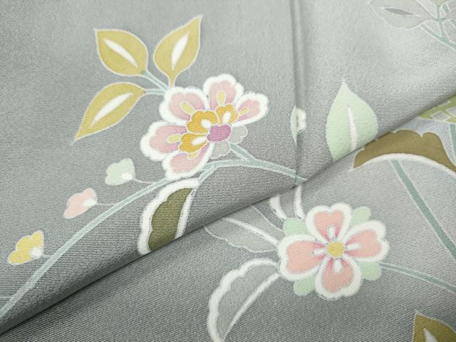 平和屋着物●訪問着 地紙枝花文 暈し染め 正絹 逸品 CABL8543ut