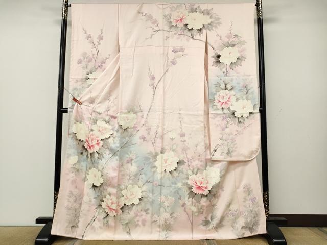 平和屋着物●豪華振袖 作家物 手描き 枝花文 暈し染め 正絹 逸品 CABL8545ut