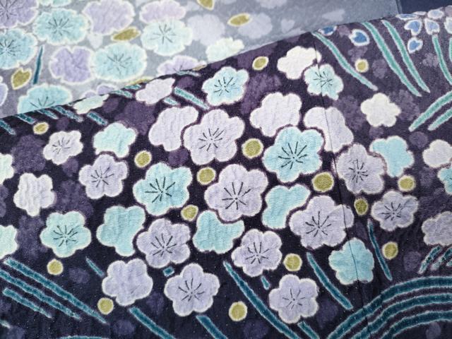 平和屋着物●訪問着 流水草花文 暈し染め 銀通し地 正絹 逸品 CABL8556ut