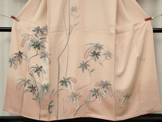 平和屋着物●人間国宝・羽田登喜男 訪問着 草花文 暈し染め 正絹 逸品 CABL8567ut