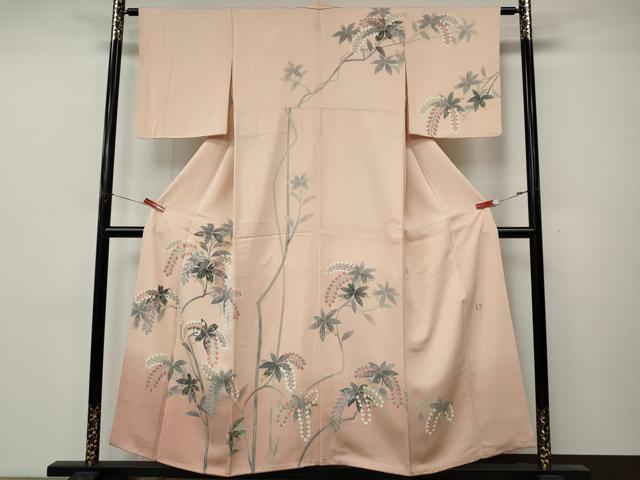 平和屋着物●人間国宝・羽田登喜男 訪問着 草花文 暈し染め 正絹 逸品 CABL8567ut