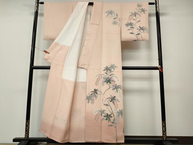 平和屋着物●人間国宝・羽田登喜男 訪問着 草花文 暈し染め 正絹 逸品 CABL8567ut