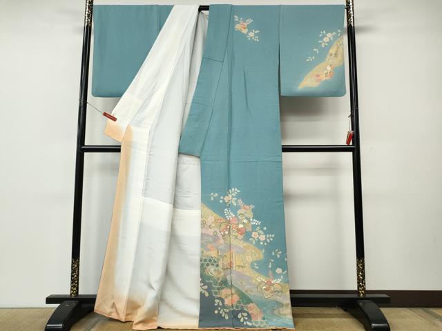 平和屋着物●訪問着 桐花文 金彩 正絹 逸品 CABL8570ut