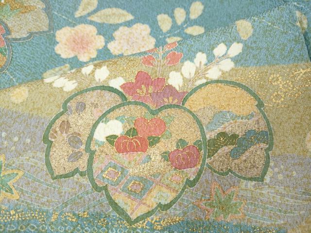 平和屋着物●訪問着 桐花文 金彩 正絹 逸品 CABL8570ut