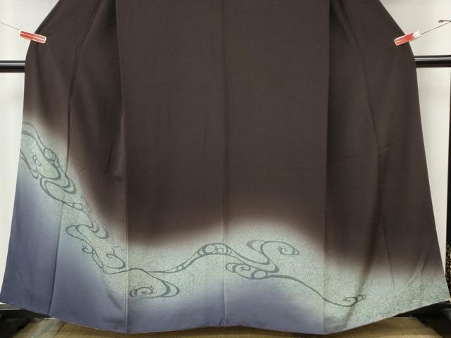 平和屋着物●訪問着 流水文 暈し染め 銀彩 正絹 逸品 CABL8577ut