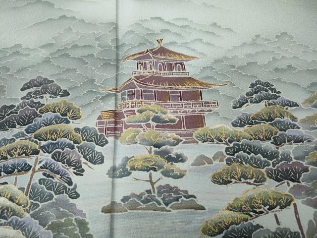 平和屋着物●訪問着 風景松文 暈し染め 金彩 鈴乃屋扱い 正絹 逸品 CABL8582ut