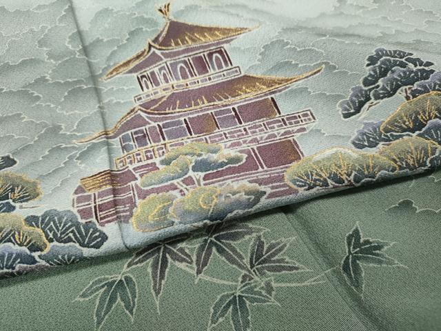 平和屋着物●訪問着 風景松文 暈し染め 金彩 鈴乃屋扱い 正絹 逸品 CABL8582ut
