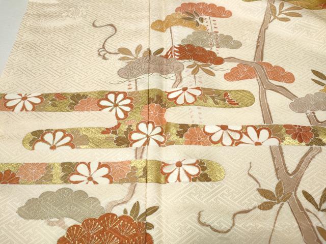 平和屋着物●訪問着 エ霞松花文 金彩 正絹 逸品 CABL8589ut