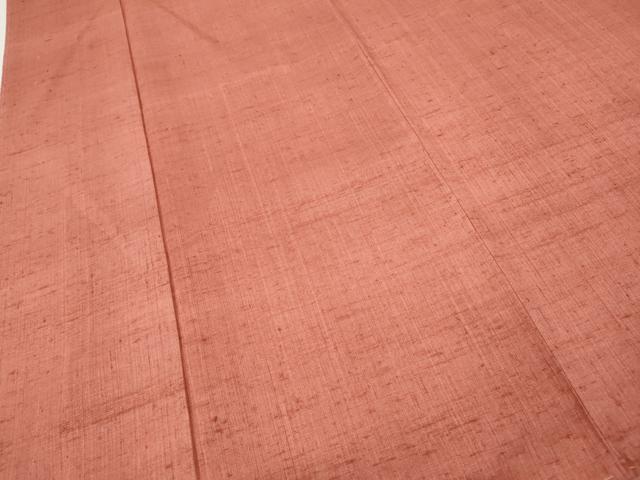 平和屋着物●結城紬 甚三紅色 正絹 逸品 未使用 CABL8602ut
