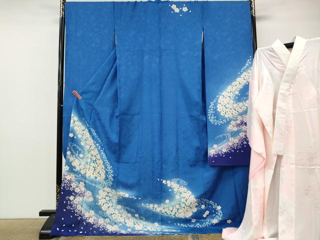 平和屋着物●豪華振袖・長襦袢セット 流水舞桜文 暈し染め 正絹 逸品 CABL8607ut