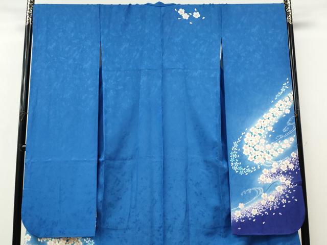 平和屋着物●豪華振袖・長襦袢セット 流水舞桜文 暈し染め 正絹 逸品 CABL8607ut