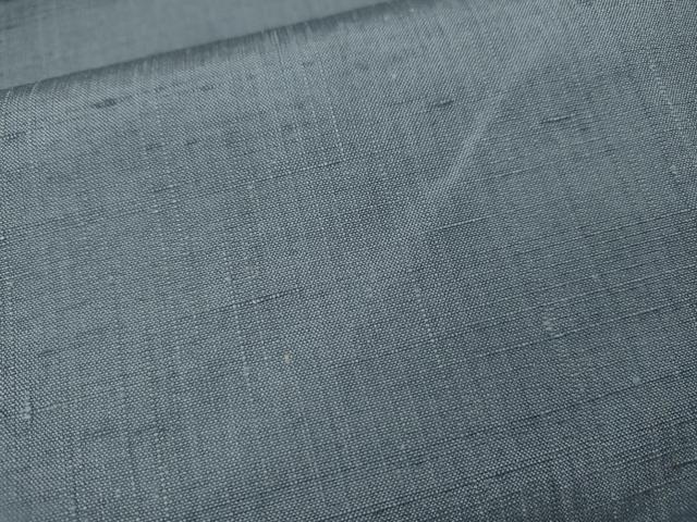 平和屋着物●男性 紬 アンサンブル 灰青色 キングサイズ 正絹 逸品 CABL8614ut