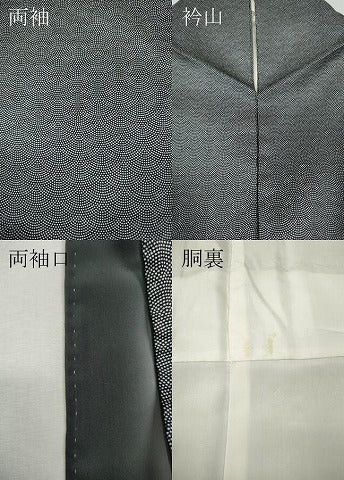 平和屋着物●江戸小紋 鮫小紋柄 黒地 正絹 逸品 CABL8651ut