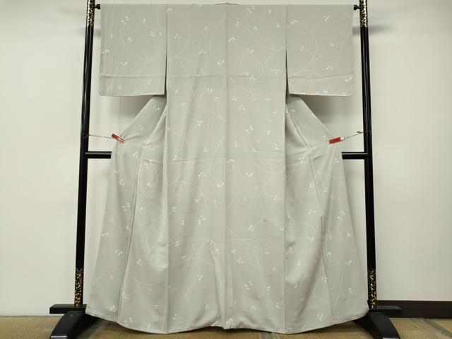 平和屋着物●上質な小紋 枝葉文 金彩 正絹 逸品 CABL8669ut