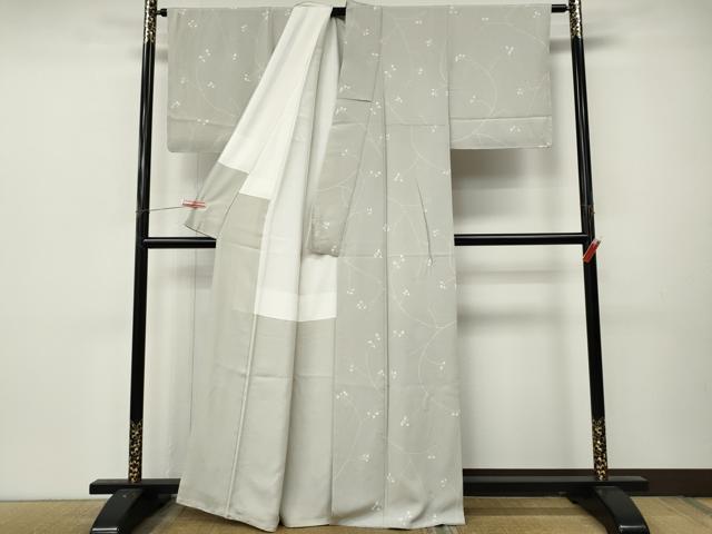 平和屋着物●上質な小紋 枝葉文 金彩 正絹 逸品 CABL8669ut