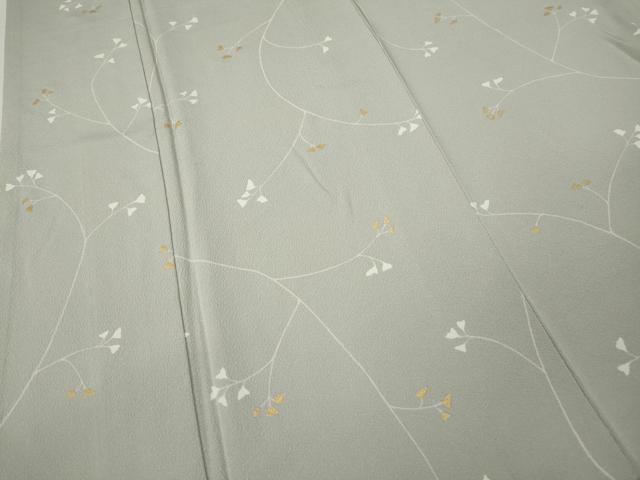 平和屋着物●上質な小紋 枝葉文 金彩 正絹 逸品 CABL8669ut