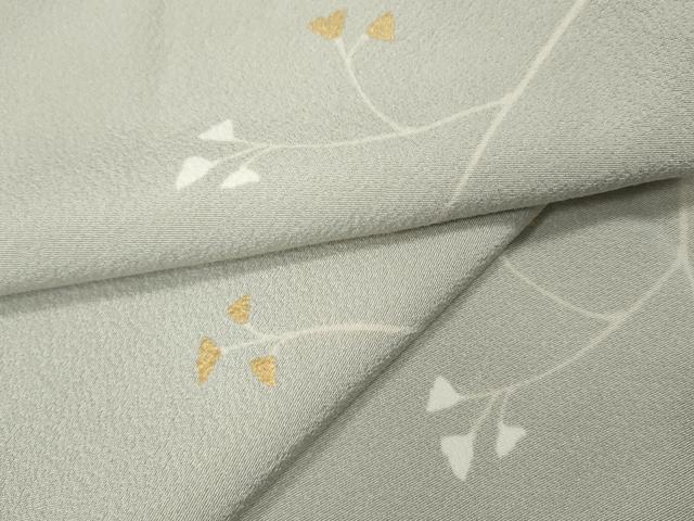 平和屋着物●上質な小紋 枝葉文 金彩 正絹 逸品 CABL8669ut