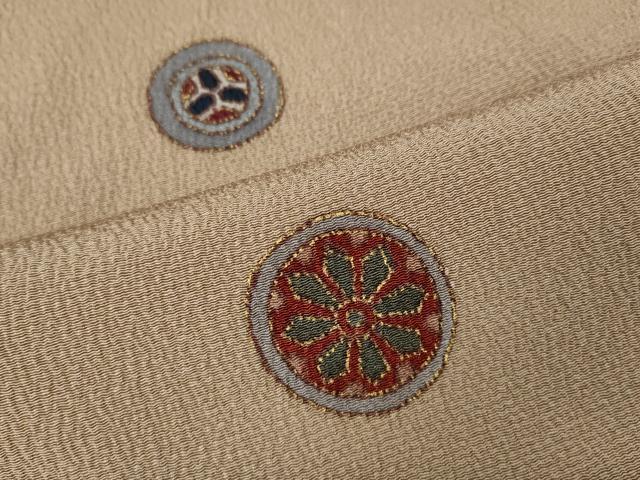 平和屋着物●訪問着 作家物 吉祥花文金彩 金彩 鬼しぼ縮緬 正絹 逸品 CABL8679ut