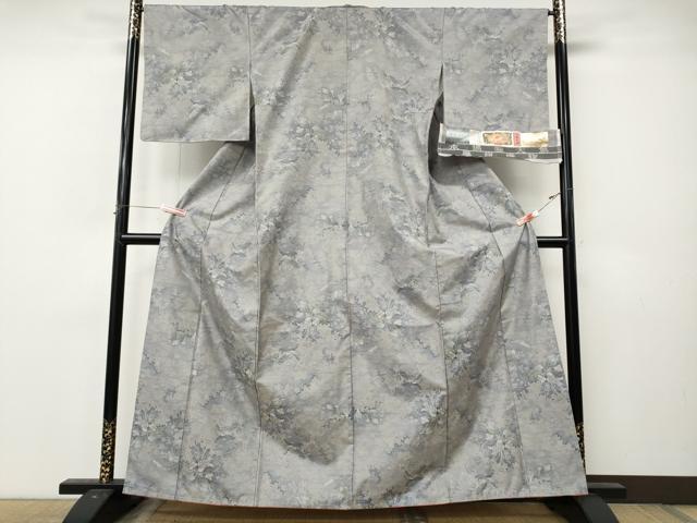 平和屋着物●都喜ヱ門 本場大島紬 白大島 7マルキ 総絣 草木づくし 藤絹織物謹製 証紙付き 正絹 逸品 CABL8689ut