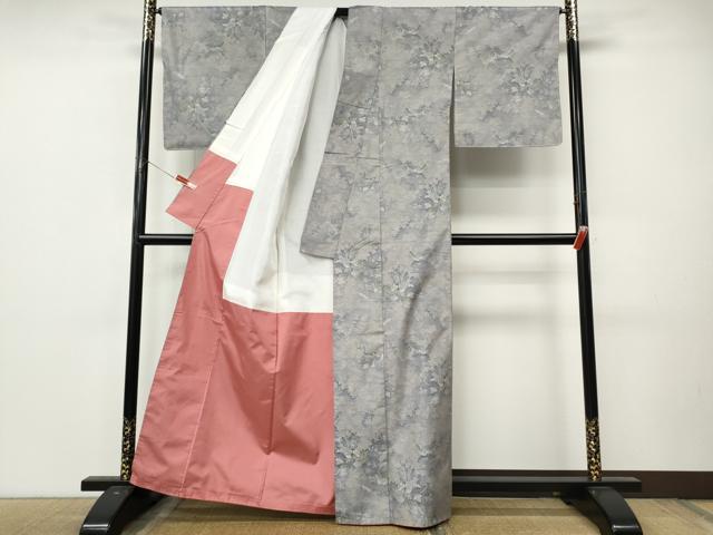 平和屋着物●都喜ヱ門 本場大島紬 白大島 7マルキ 総絣 草木づくし 藤絹織物謹製 証紙付き 正絹 逸品 CABL8689ut