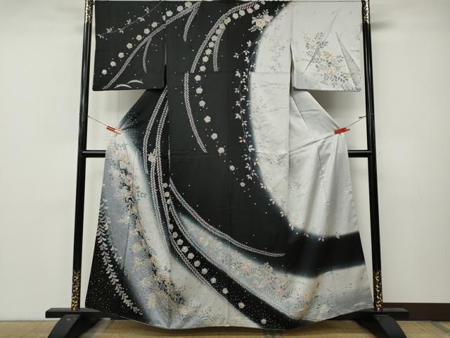 平和屋着物●訪問着 辻が花 絞り 暈し染め 金彩 正絹 逸品 CABL8690ut