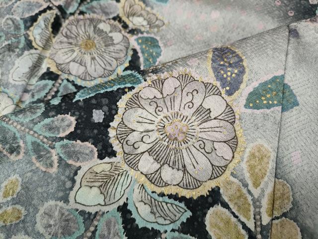 平和屋着物●訪問着 辻が花 絞り 暈し染め 金彩 正絹 逸品 CABL8690ut