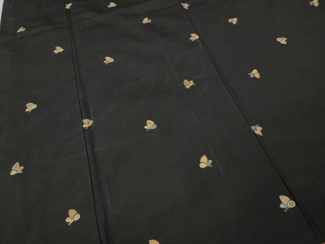 平和屋着物●本場縞大島紬 総刺繍 舞蝶文 正絹 逸品 CABL8694ut