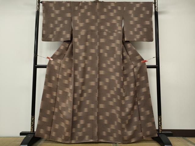 平和屋着物●上質な小紋 変わり市松 暈し染め 正絹 逸品 CABL8723ut
