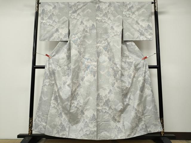 平和屋着物●本場大島紬 白大島 9マルキ 風景樹林文 正絹 逸品 CABL8733ut